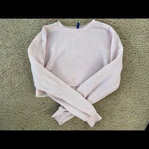 light pink cropped sweatshirt